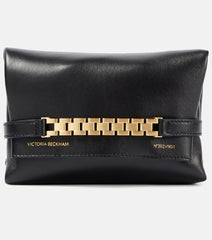 Victoria Beckham Chain Mini leather pouch with strap