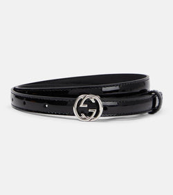 Gucci Double G patent leather belt