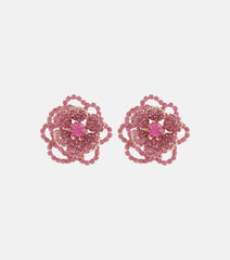 Magda Butrym Floral crystal-embellished clip-on earrings