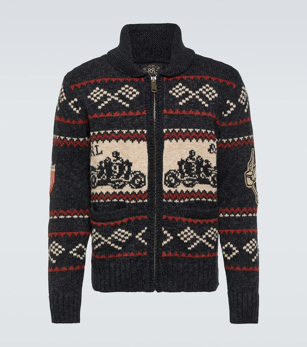 RRL Cotton and wool zip-up cardigan
