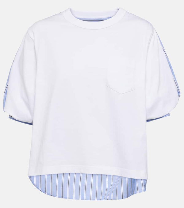 Sacai Cotton jersey and cotton poplin T-shirt