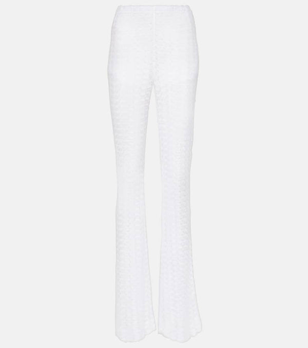 Missoni High-rise open-knit flared pants