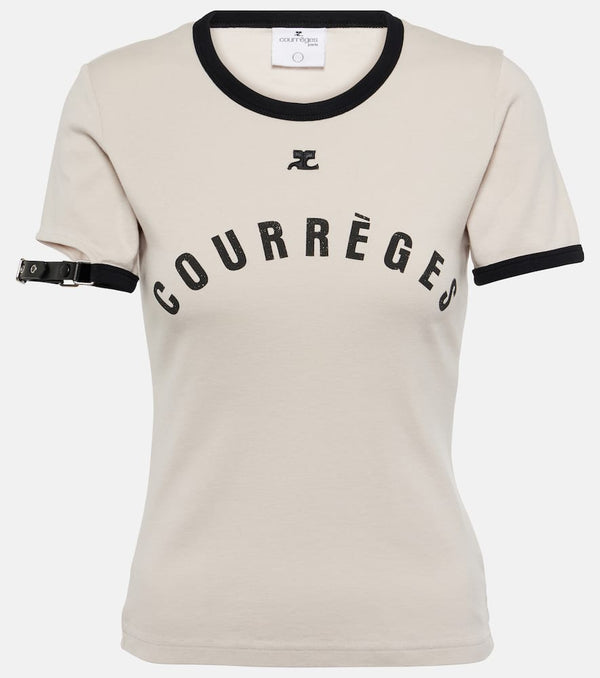 Courrèges Buckle logo cotton jersey T-shirt