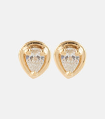 Stone and Strand Birthstone Bonbon 14kt gold earrings with diamonds