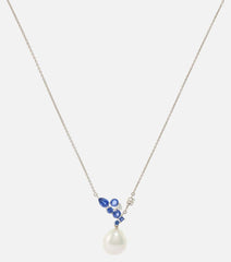 Bucherer Fine Jewellery Romance 18kt white gold necklace with sapphires, diamonds, and pearls