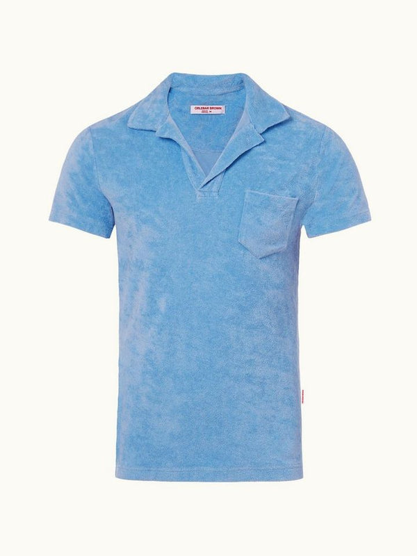 Terry Towelling Riviera Blue Towelling Resort Polo