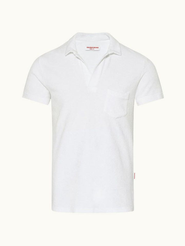Terry Towelling White Towelling Resort Polo Shirt