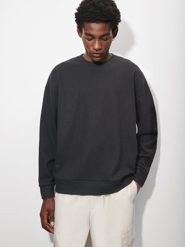 PANGAIA Recycled Wool Jersey Oversized Sweater black