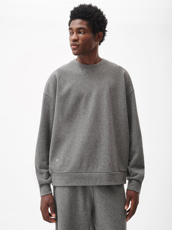 PANGAIA Recycled Wool Jersey Oversized Sweater volcanic grey