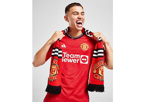 Official Team Manchester United FC Stripe Scarf Red 