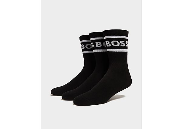 BOSS 3-Pack Rib Stripe Socks Black 