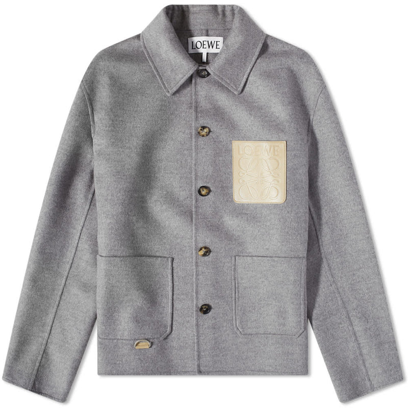 Loewe Wool Workwear Jacket Grey Melange