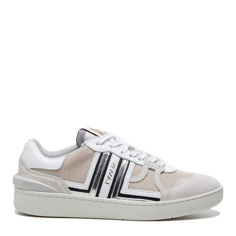 Lanvin Clay Low Top Sneakers White Silver